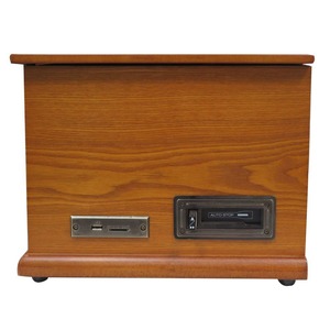 Tourne-disque vintage en bois, directement de l'usine, tout-en-un, compatible vinyle, CD, cassette, radio AM/FM, Bluetooth, haut-parleur intégré - Product Image 3