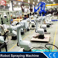 Ligne de pulvérisation de peinture robotisée automatique Xinqinfeng de haute qualité 220V 8ppm, machine de peinture robotisée, bras de cabine de peinture robotisée 6 axes industrielle