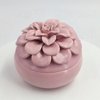 Nouveau Pot à Bougie Cylindrique en Céramique et Porcelaine de Luxe pour Décoration Intérieure, en Forme de Fleur, Écologique, pour Rangement de Bijoux et Ornements