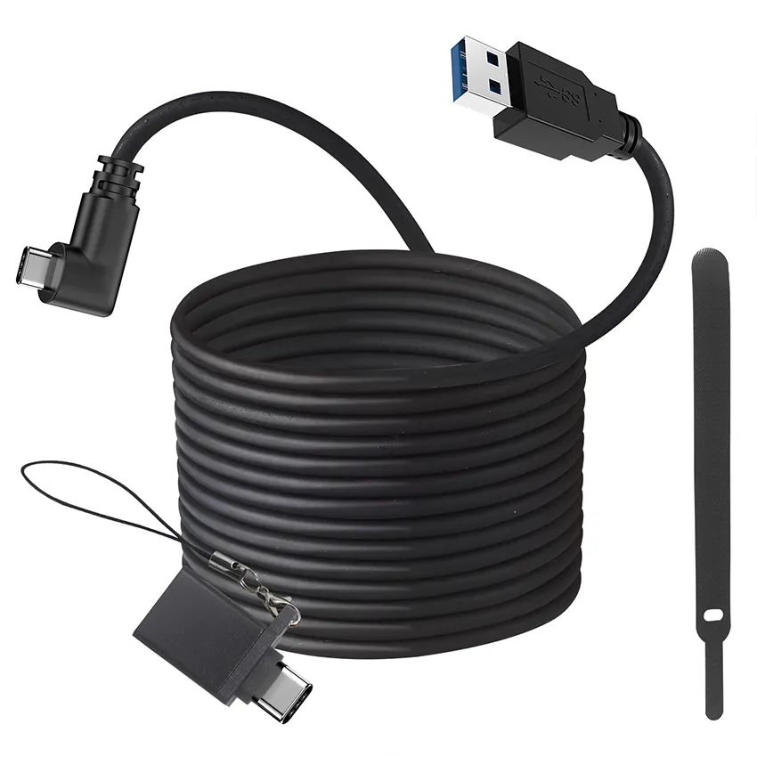 5 Gbit/s lang 16 Fuß 5M rechtwinkliges USB 3.2 Gen1 Typ C Kabel für VR Quest 2 Link Headset