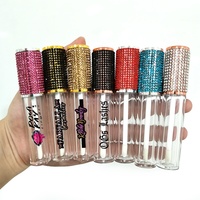 Glanz/Mattschwarz Rosa Schwarz Weiß Grün Nackt Bernstein Silber 7ml Lippen tönung Flasche Lip gloss Tube Quadratischer Lippenstift behälter