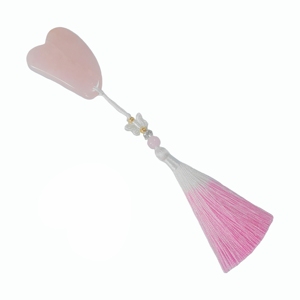Pink Heart Shaped Facial Massager Face Care Tools pink quartz nature stone Gua Sha Board Guasha Facial Massager - Product Image 6