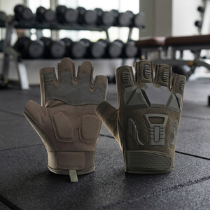 Guantes Reductores de Impacto con Puntas de Dedos con Textura de Microdiamantes en Relieve, Muñequera Elástica Antideslizante, Guantes de Seguridad de Cuero PU - Product Image 3