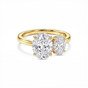 Premium Lab Created Diamond <b>Ring</b> with Dual Oval Cut Diamonds Elegant Multi Stone Engagement <b>Ring</b> for Women Fine Jewelry - Product Image 3