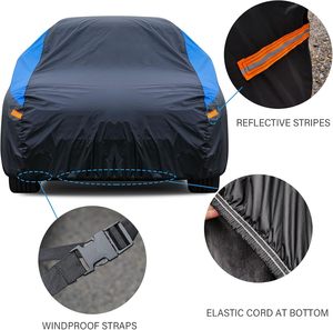 Housse de <span class=keywords><strong>voiture</strong></span> extérieure intégrale en tissu Oxford, imperméable, <span class=keywords><strong>protection</strong></span> UV, fabrication OEM - Product Image 1