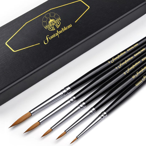 Lot de 5 pinceaux professionnels Kolinsky Sable miniatures avec logo personnalisé - Product Image 1