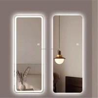 Miroir de salle de bain moderne de haute qualité en verre électronique anti-buée intelligent à LED rectangulaire sans cadre mural incassable