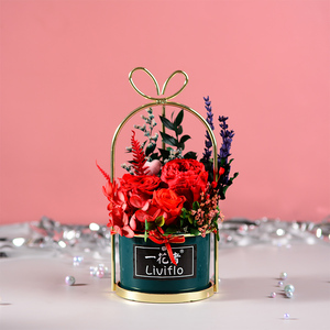 Tavolo di lusso decorazione fiori piante immortale conserve di fiori in vaso - Product Image 2