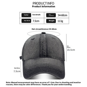 Cappello Casual per tutte le stagioni da Baseball in Denim lavato leggero curvo alla moda per la protezione solare effetto dimagrante - Product Image 4
