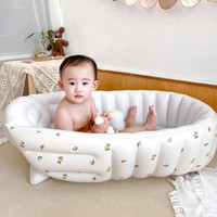 Vente Chaude en Stock : Piscine Bébé Gonflable Portable en PVC, Baignoire Pliable Relaxante pour Tout-Petits, Nouveaux-Nés et Enfants