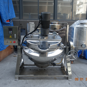 หม้อต้มแบบแจ็คเก็ตเต็ด ขนาด 300 ลิตร ใช้แก๊ส พร้อมระบบกวนผสมแบบเอียงได้ สำหรับน้ำตาล ซอสมะเขือเทศ และอื่นๆ - Product Image 1