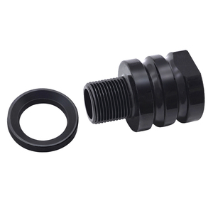 5/8" UNF Female to 1/2" UNF Male Reducer <b>Adapter</b>, Steel Black, Includes 1/2" Crush Washer <b>Universal</b> Thread Protector Converter - Product Image 1