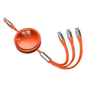สายเคเบิลซิงค์ข้อมูลโทรศัพท์มือถือแบบขายส่ง 3 in 1 สายไมโครมัลติ USB Type-C สายชาร์จโทรศัพท์แบบกำหนดเองพร้อมโลโก้ - Product Image 1
