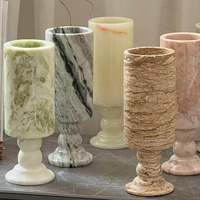 Vase sur piédestal en marbre naturel SHENGLIN, vase à fleurs cylindrique moderne en pierre pour la décoration de la maison, mariage, respectueux de l'environnement