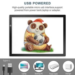 Tablette de dessin LED ultra-fine à intensité variable, format A3, alimentation Type-C, pour artistes, dessin, tatouage, CE RoHS - Product Image 4