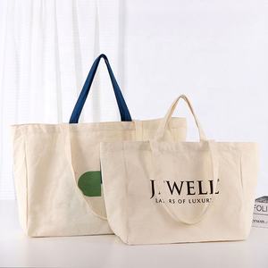 Bolsos Tote <span class=keywords><strong>de</strong></span> Lona <span class=keywords><strong>de</strong></span> Algodón a Rayas Personalizados <span class=keywords><strong>para</strong></span> Mujer, Grandes, Reutilizables y Económicos <span class=keywords><strong>para</strong></span> Compras, Playa, <span class=keywords><strong>Trabajo</strong></span> o Fin <span class=keywords><strong>de</strong></span> Semana con Logo Bordado - Product Image 1