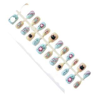 Vente en gros de faux ongles en gel souple faits à la main, 32 pièces, forme amande, carrée, French Manucure, kit d'ongles avec colle - Product Image 5
