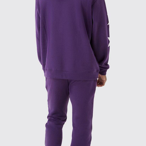 Conjunto de Sudadera con Capucha Morada para Hombre, Corte Holgado, Estilo Urbano, con Estampado de Estrellas, Ropa de Otoño - Product Image 5