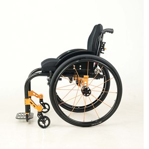 Fauteuil roulant sportif léger hybride en fibre de carbone et titane, maille réglable, ultra-léger 14,2 kg - Product Image 3