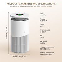 Purificateur d'air KJ402f-e Smart Home pour grandes pièces Usage personnel Fumer PET Hepa Source d'alimentation électrique Plastique Facile