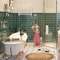 Mosaïque Céramique Colorée 300x300mm Rouge Orange Jaune Vert Rose Carrée Moderne Minimaliste Extérieur Supermarché Restaurant Salle de Bain