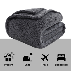 Manta de Felpa Premium Color Gris Carbón, Estilo Moderno y Minimalista, para Sofá o Cama, Decoración de Hogar de Lujo, OEM - Product Image 3
