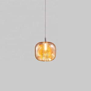 Lampada a Sospensione Postmoderna in Cristallo Soffiato Multicolore Ambra Fumé Grigio per Sala da Pranzo di Ristorante o Villa - Product Image 4