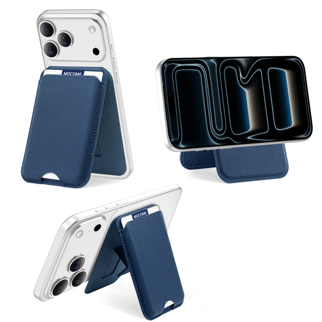 High Quality Tech PU Leather Wallet Card Holder Magnetic Stand with Hinge for Universal Magnetic Phone Case for iPhone
