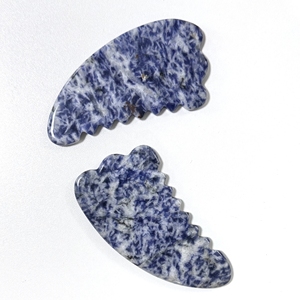 เครื่องมือกัวซาหน้าใส หยกนวดหน้า หยกสีฟ้าสำหรับใบหน้า - Product Image 6