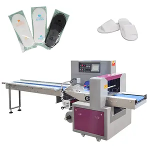 Multi-function Automatic Hotel Disposable Slippers Plastic Paper Film Bag Flow Packed Packaging Machine