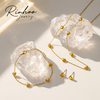 Bracelet en acier inoxydable 316L plaqué or 18 carats RINHOO, couleur or, en forme de cœur, pour femmes et filles, bracelet tendance, bijoux de fête, cadeau, résistant à la rouille
