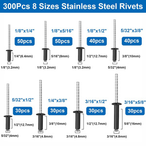 Baiguluo Blind Rivet Set 600pcs 1/8 In Round Head Aluminum With Washer For Communication Equipment - Product Image 2