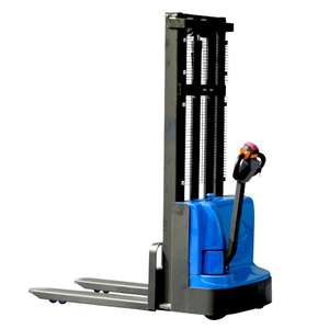 Sıcak satış JINGEER yarı elektrikli manuel Forklift paleti kamyon 1200mm çatal uzunluğu pnömatik lastikler ayakta operasyon - Product Image 2