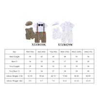Ensemble de tenues d'été 4 pièces pour bébé garçon en coton, style gentleman, avec nœud papillon, gilet, bretelles et chapeau