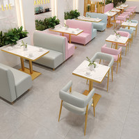 Collection de mobilier de restaurant haut de gamme Orange : banquettes en PU, ensembles table et chaises, sièges longs modernes
