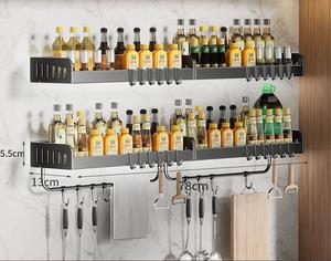 ชั้นวางเครื่องเทศโลหะชั้นวางมีดติดผนังชั้นวางเครื่องมือชั้นวางบนโต๊ะอาหารชั้นวางในครัว - Product Image 5