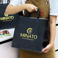 Großhandel Custom Logo Kraft Papiertüten Fast Food Takeaway Verpackung für Burger Pizza Sushi für Restaurant Lieferung