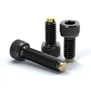 Black Oxide Knurled Hex Socket Head <b>Set</b> <b>Screw</b> Steel Stop Point Fastener Coarse Thread M36 40mm - Product Image 1