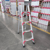 Échelle pliante domestique en alliage d'aluminium, échelle d'escalade portable épaissie en forme de A, antidérapante et robuste pour usage domestique