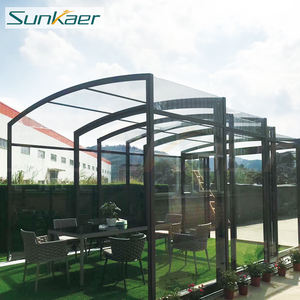 Nouveau design rétractable extérieur fermé plus verre pont soleil gazebo véranda patio enceinte terrasse couverture - Product Image 2