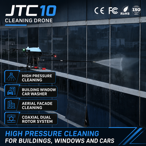 โดรนทำความสะอาด JTC10 เครื่องฉีดน้ำแรงดันสูงสำหรับอาคาร หน้าต่าง และรถยนต์ ระบบใบพัดคู่โคแอกเชียล ระบบไฟฟ้าอัตโนมัติ - Product Image 1