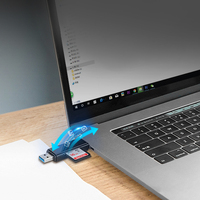 Lector de Tarjetas Multifunción Tipo C USB C Micro para Computadora, PC y Móvil, Lector de Tarjetas SD TF USB2.0 Tipo-C 2.0 OTG