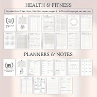 Sprial Mental Health Journal Bundle-Planificateur de soins personnels et de soulagement de l'anxiété avec traqueur d'émotions, compétences d'adaptation, affirmations