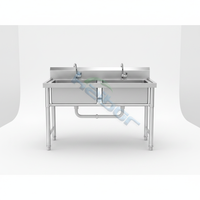 Évier simple en acier inoxydable 201/304 sur mesure pour cuisine commerciale, restaurant, école, café, extérieur