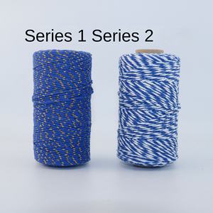 1.5mm a righe a righe a doppio colore cotone panettiere 100m rotolo imballato panettiere corda di spago per la fabbricazione e il confezionamento di regali - Product Image 4