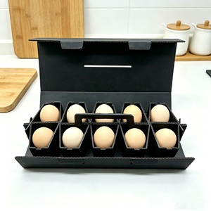 Boîte <span class=keywords><strong>de</strong></span> transport en papier kraft pour 6 à 10 œufs, vente en gros |   Emballage d'œufs durable pour l'agriculture et la vente au détail - Product Image 3