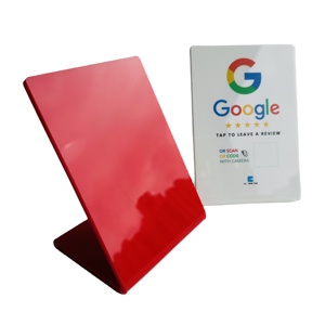 Tùy chỉnh in ấn đầy màu sắc Acrylic <span class=keywords><strong>NFC</strong></span> Bảng hiển thị đứng tap Google xem xét đứng - Product Image 3