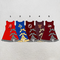 Robe sans manches pour filles avec logo d'équipe personnalisé, à carreaux, avec nœud et volants, robes de fête pour enfants, vente en gros