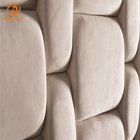 Couvre-lit en bois beige avec tête de lit, meuble moderne de luxe, vente en gros,