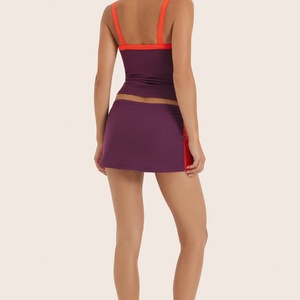 Ensemble de jupes de sport respirantes et contrastées pour femmes, séchage rapide, nouvelle collection printemps-été, idéal pour le tennis, le yoga, la course en extérieur et le fitness - Product Image 5